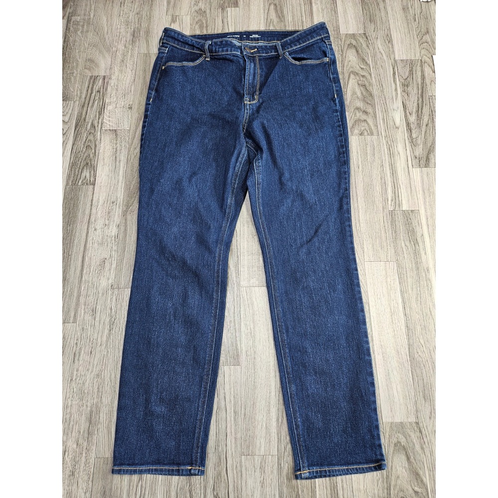 Old Navy Wow Straight Jeans Womens 14 Blue High Rise Stretch Denim
